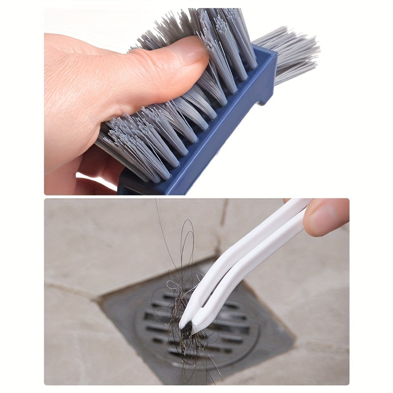 1 or 2 Bathroom Cleaning Brushes Gap Brush Two-in-one Small Clip Hair Window Cleaning Brush Kitchen Multifunctional Gap Brush