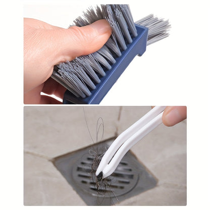 1 or 2 Bathroom Cleaning Brushes Gap Brush Two-in-one Small Clip Hair Window Cleaning Brush Kitchen Multifunctional Gap Brush