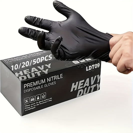 10/20/50pcs Heavy Duty Disposable Nitrile Gloves, Powder-Free, Latex-Free, Waterproof, Ambidextrous for Home Cleaning, Kitchen, Outdoor Use, Household Cleaning Gloves|Nitrile Gloves|Powderfree Gloves