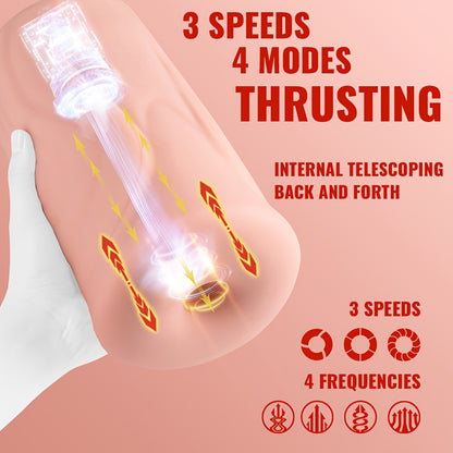 1 Pc Of Electric Male Masturbator Sex Toy Design Portable Winter Melon Shape Reusable Super Soft Tight Vagina Simulation Easy To Clean With 3 Speeds And 4 Frequencies Magnetic Charging Adult Products