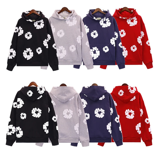 Denim Tears Men Women Y2k Hoodies Retro Pullover Sweatshirt Streetwear Autumn Winter Long Sleeeve Hip-hop Clothes Casual Loose