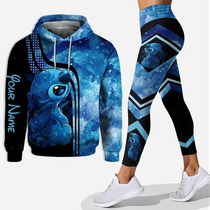 Customize Disney Stitch 3D Hoodie Women's Hoodie Leggings Suit Stitch Yoga Pants Sweatpants Fashion Sports Suit Disney Yoga Suit - Universalbuyz