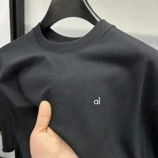 2025 Fashion Women T-shirt Brand Short Sleeve  Alo Print Tshirt Clothing Tee Luxury Cotton Men T Shirt Print Y2k Streetwear Tops
