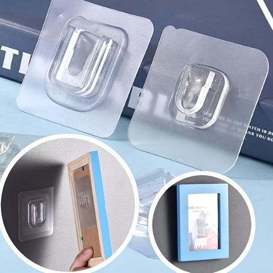 10 Pairs of Powerful Adhesive Hooks with No Trace, No Drilling, Multi-functional Bathroom and Kitchen Waterproof Household Wall Hanging Mobile Adhesive Hooks, Utility Hooks