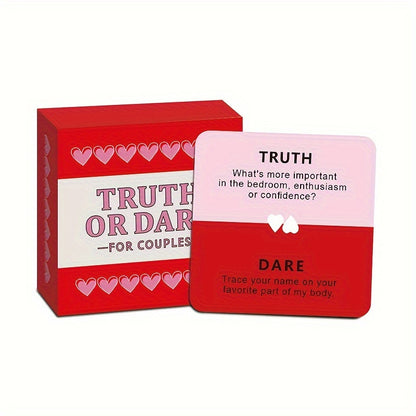 1 Box, Couple Mini Version "Real or Bold" Bedroom Fun Card Game, Party Entertainment, Tabletop Game, 18+ Adult Toys, Halloween/Christmas/Valentine's Day Gifts, Couple Romantic Dating Game | 50 Cards |