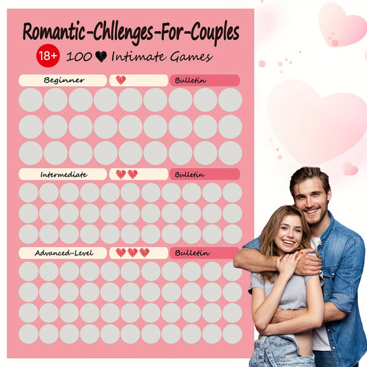104pcs Couples' Scratch-Off Game Cards - Romantic & Fun for Enhanced Bonding, Indoor/Outdoor Activities with Surprise Suggestions