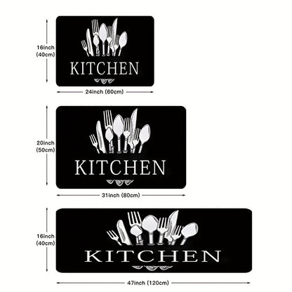 1 piece/black tableware, kitchen floor mat, bathroom carpet, living room, bedroom, and entrance common