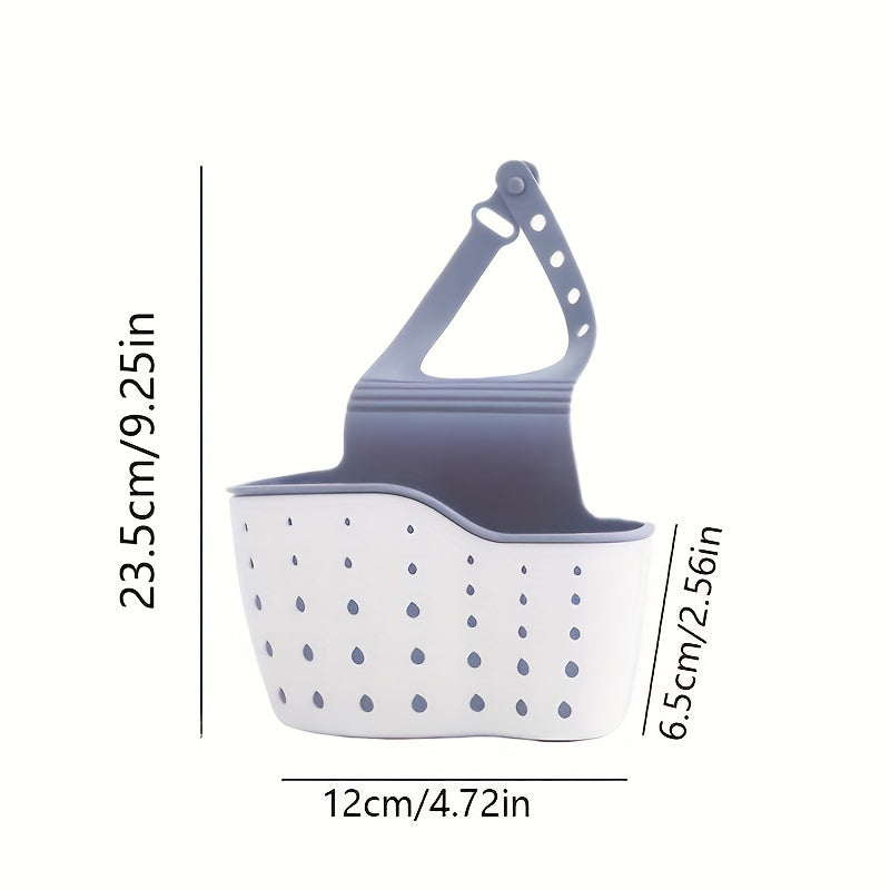 1 Pc Multifunctional Sink Sponge Rack With Adjustable Shoulder Strap - Hanging Bag, Organize And Drain Your Sponge With Ease - Perfect For Kitchen And Bathroom - Kitchen Supplies